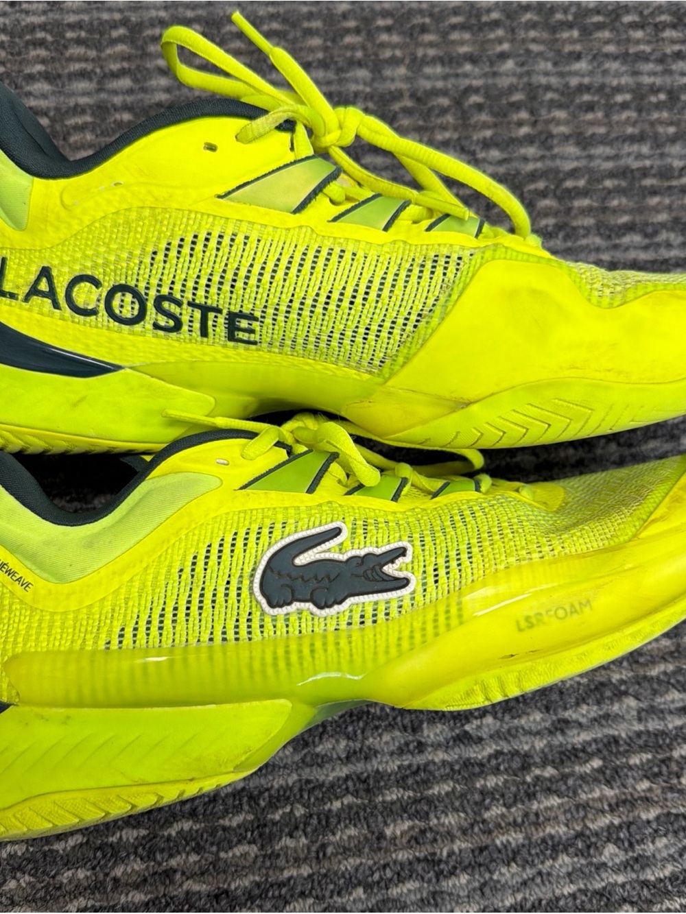 Lacoste AG-LT23 Ultra Men’s Yellow Tennis Shoe Size 8